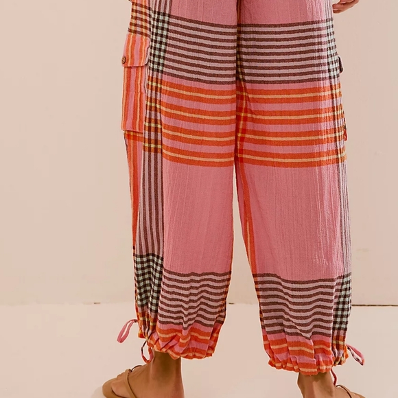 NEW Free People Craft Cargo Plaid Pants - Picture 5 of 6